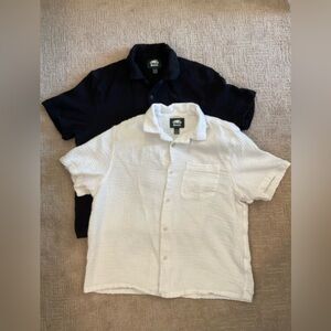 🖤⚪️ Roots Women 2 100% Organic Cotton Crinkle Gauze White & Black Tops XL EUC